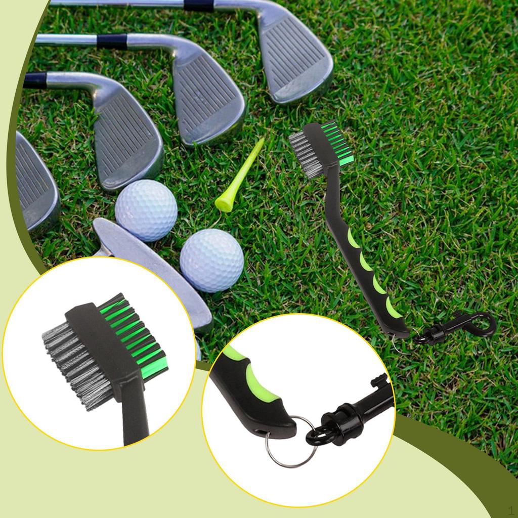 Double Hook Golf Club Cleaning Brush, Non-slip Handle for Dirty , Portable.