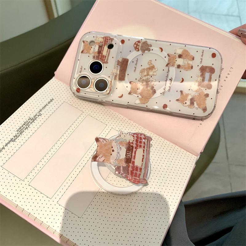 

Чехол-подставка с магнитом Polka Dot Fox для iPhone 17/16 Pro Max/15/14 iPhone 15 Pro Max