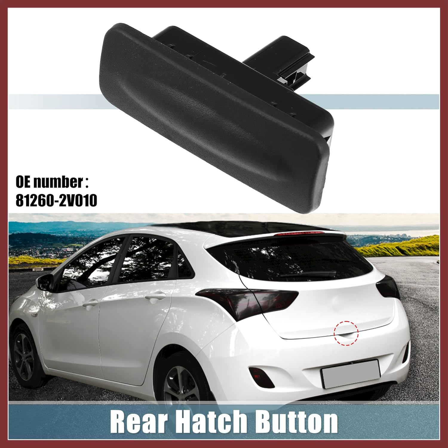 

81260-A5000 Ручка-кнопка открытия крышки багажника (хлопушки) для Hyundai Elantra GT 2013-2017 Черная Запасные части