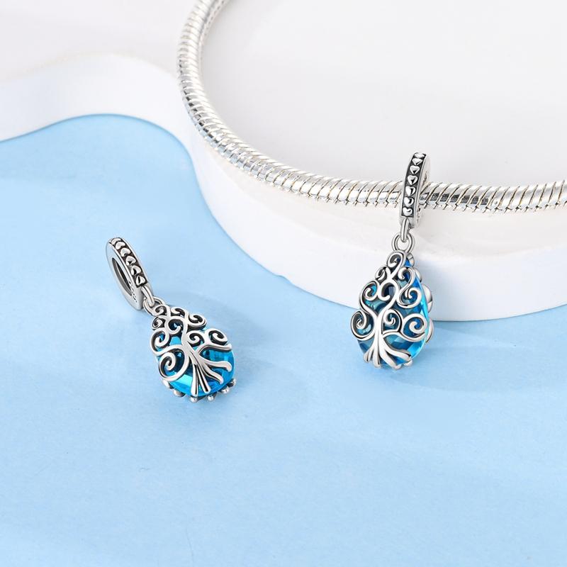 New In copper Charm Bead Charms Bead Charms Blue Heart Snake Dolphin Pendant Jewellery Compatible With Authentic Bracelets Ideal For Women Do It Yours