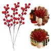 30/1branch Christmas Artificial Berries Stem Red Holly Berry Fake Flowers Plant for Xmas Tree New Year Party Home Decor Ornament