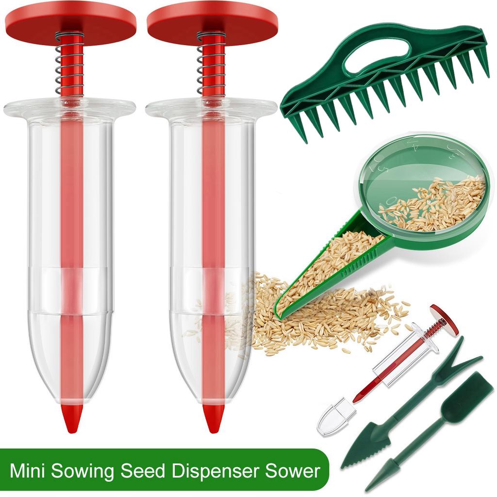 Mini Seed Sowing Manual Seeder Gardening Seed Spacer Planter Garden Planting Template With Hole Dibber Soil Digger Hand Tools