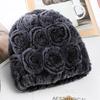 Rex Rabbit Hair Hat Female Autumn Winter Middle-aged and Elderly Mother Thickened Warm Fashion Grandmother Old Lady Mother-in-law Fur Hat