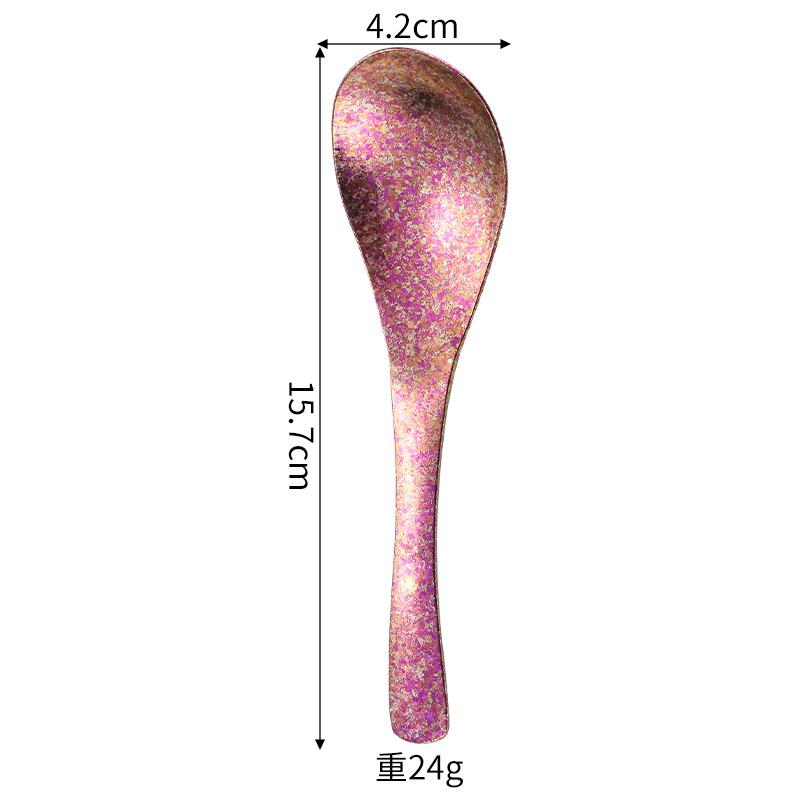 Titanium Soup Spoon for Household Outdoor Ice Flower Spoon