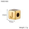 CARLIDANA Stainless Steel Square Charms A-Z Letter Loose Spacer Beads Pendant DIY Bracelet Necklace Jewelry Making Accessories