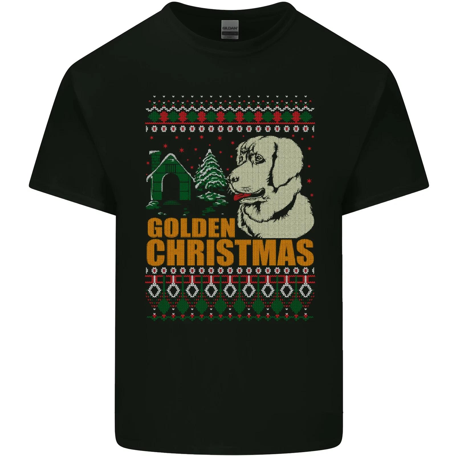 Golden Retriever Christmas Funny Dog Kids T-Shirt Childrens L