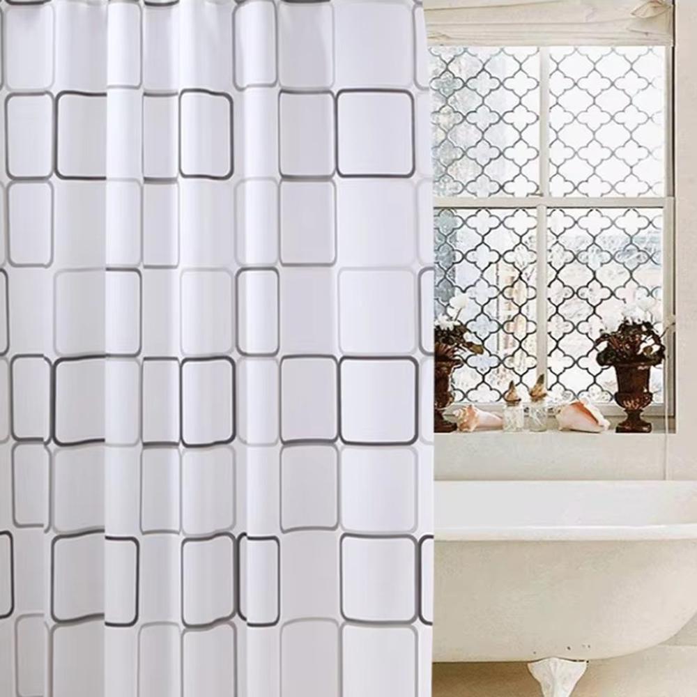 With Pattern Shower Curtain PEVA Waterproof Shower Curtain Bathroom Partition Curtain Bathroom Decoration Accessories