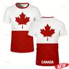 T-shirt da uomo con motivo bandiera canadese Nuova Stampa 3D Foglia d'acero Manica corta T-shirt Asciugatura rapida Estate Esterno Girocollo Magliette