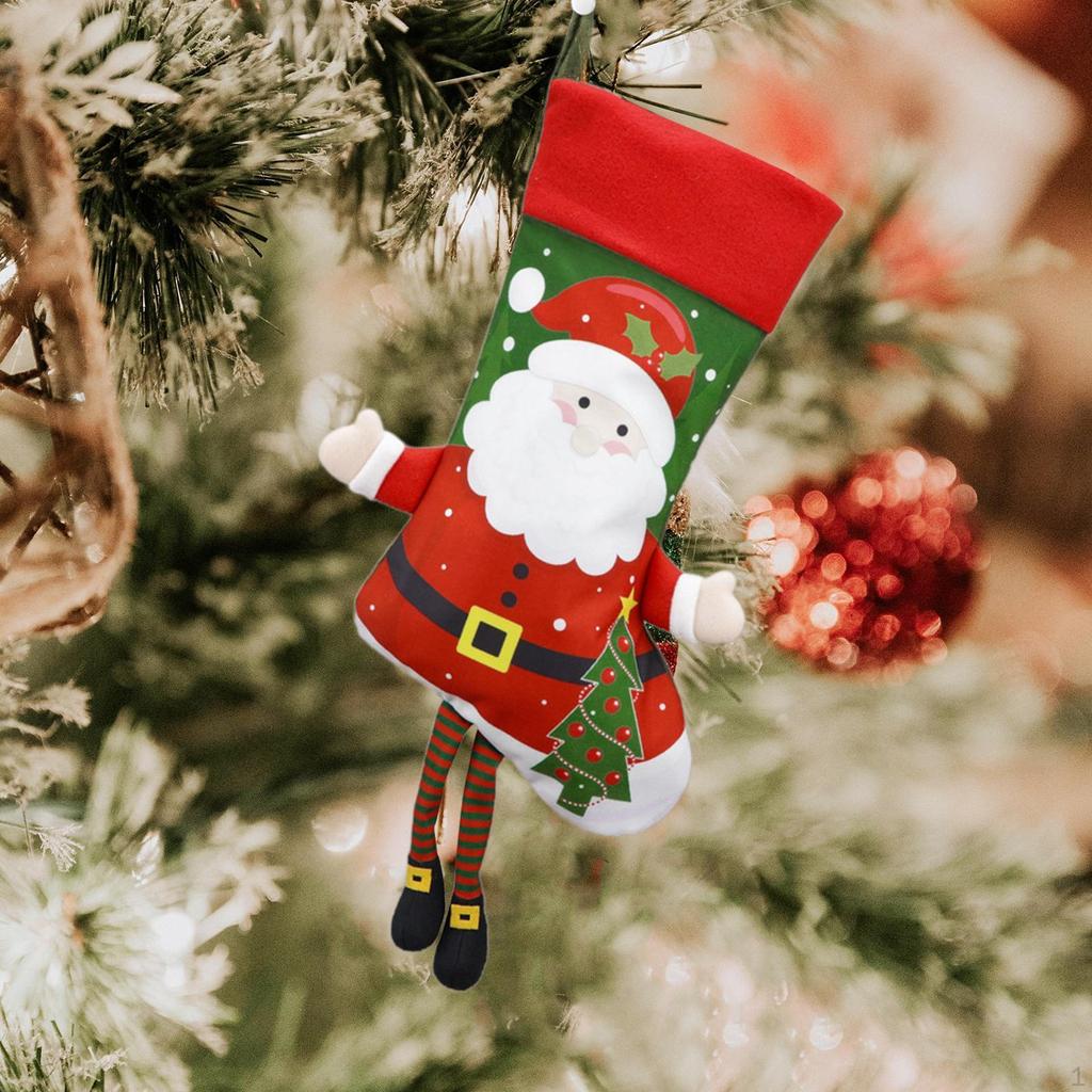 Christmas Stocking Candy Gift Bag Decoration Hanging Decor Fireplace for