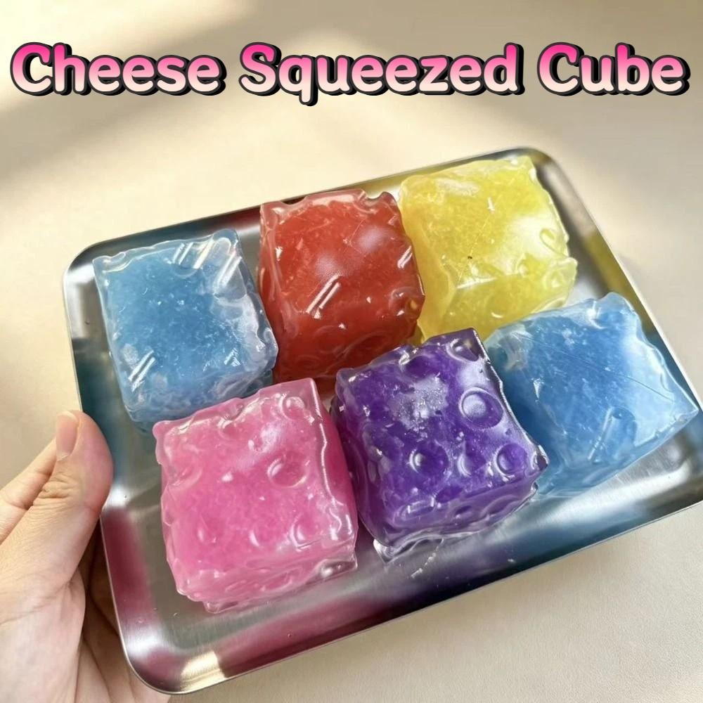 Super Soft Cheese Squeezed Cube Non Rebound Fidget Toy Novelty Cheese Squishy Toy Office Desk Toy