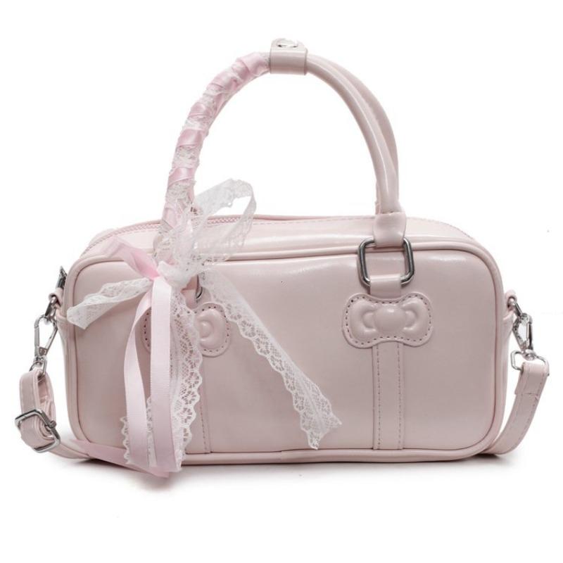 Y2K Korean Kawaii Bowling Bags For Women Designer Handbags And Purses 2026 New PU Leather Commuting Shoulder Crossbody Bag