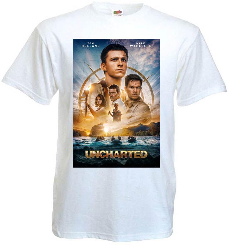 

26 Uncharted T shirt white movie poster all sizes S-5XL Unisex T-Shirt XXXXL