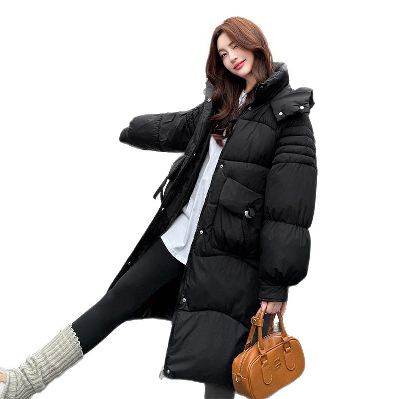 Women's New Mid-length Hooded Cold Lightweight Thickened Padded Warm Loose High-quality Fabrics Casual Sports Cotton Clothing