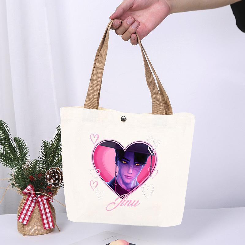 K-Pop Anime Cartoon Printed Student Large Capacity Portable Shoulder Bag Fashion Casual Canvas Bag