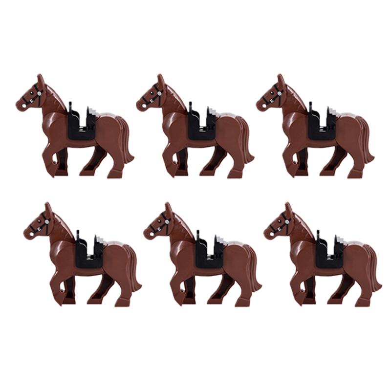 Medieval Military Building Blocks Cavalry Army Horse Animal Elephant Camel Wolf Crocodile Brick Toy Accessories S003