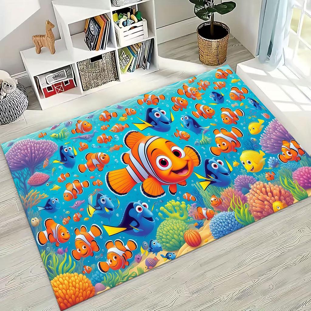 3D kreslený koberec Podmořský svět Hledá se Nemo pro ložnici, obývací pokoj, pohovku, dekorace na vchodové dveře domu, velká protiskluzová podlahová rohožka pro děti, dárek