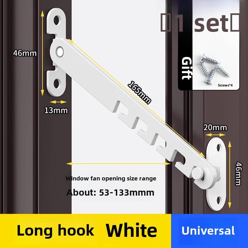 

Замок безопасности для детей на окна и двери - ветрозащитный крючок Long Hook белый