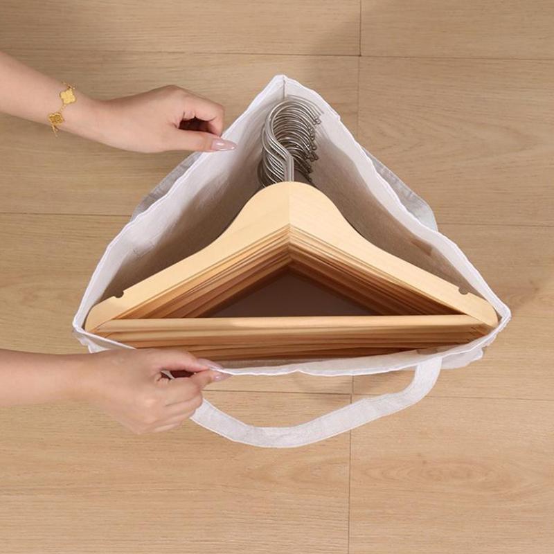 Multifunctional Triangular Space Saving Hanger Organizer Bag with Handle Waterproof Portable Storage for Clothes