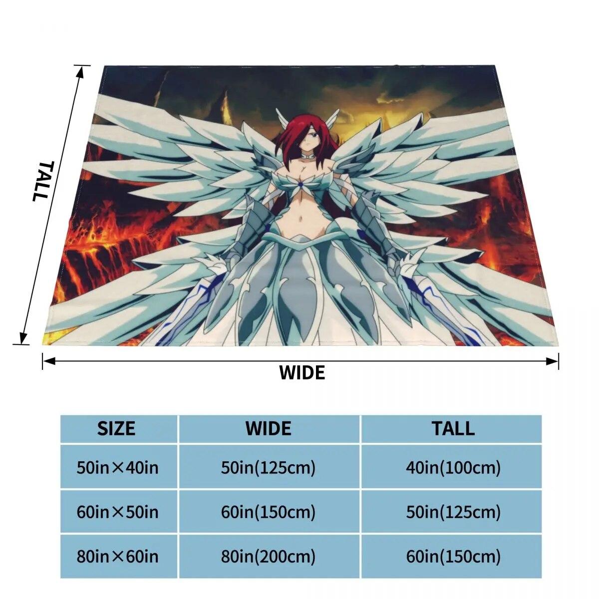 

Одеяло Erza Scarlet, флисовое одеяло Fairy Tail, аниме, теплое одеяло для автомобиля, дивана, дивана, покрывало 75x100cm 30x40inch