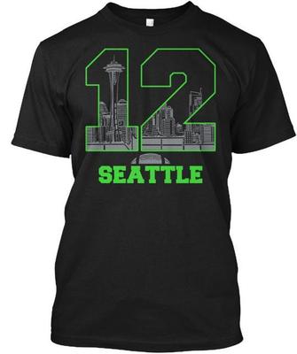 12 Seattle Koszulka Wyprodukowano w USA Rozmiar S do 5XL