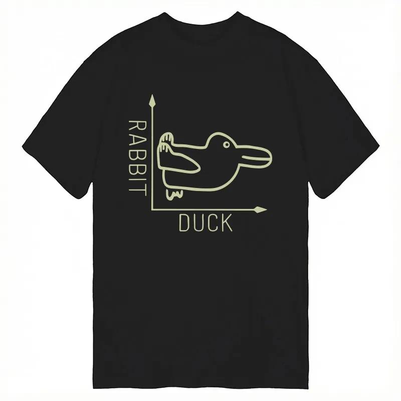 

Rabbit or Duck Printed Cotton T-shirt Summer Men s and Women s New Clothing Fashion Casual High Quality T-shirt Street Wear S
