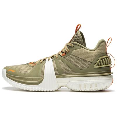 Li Ning Storm 2024 WNTR Amortiguación Antideslizante Resistente a la Abrasión Zapatillas de Baloncesto de Caña Alta para Hombre Blanco Verde ABFU051-1