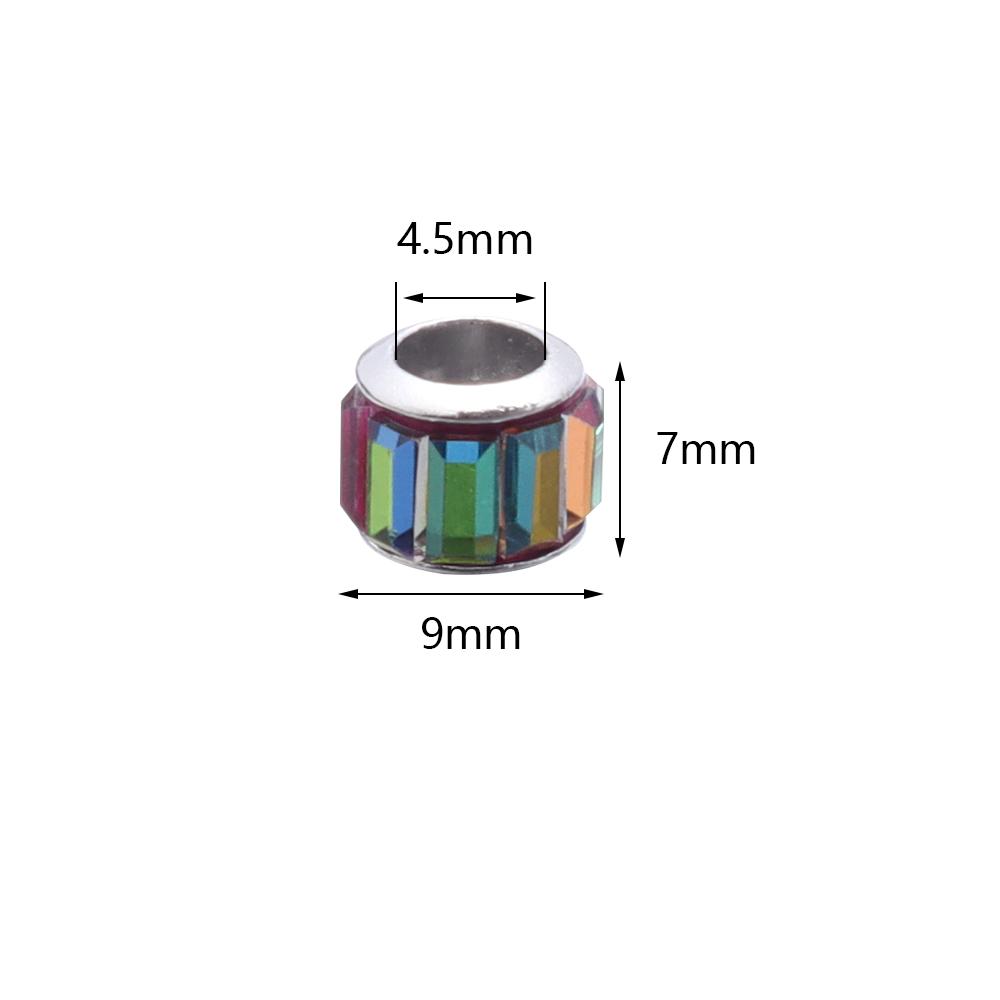 20pcs Resin Beads Diamond Shape Big Hole Round Loose Spacer Beads For DIY Jewelry Making Bracelets Necklace Earrings Accessories