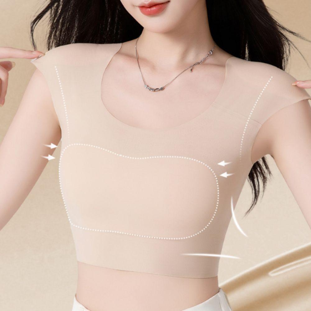 Seamless Shoulder Pad Vest Chest Binder Wireless Bra Comfortable Underwear for Women Body Shaping