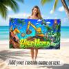 Dinosaur Theme Quick Dry Beach Towel Custom Name Text Print Large Sand Resistant Towel Beach Vacation