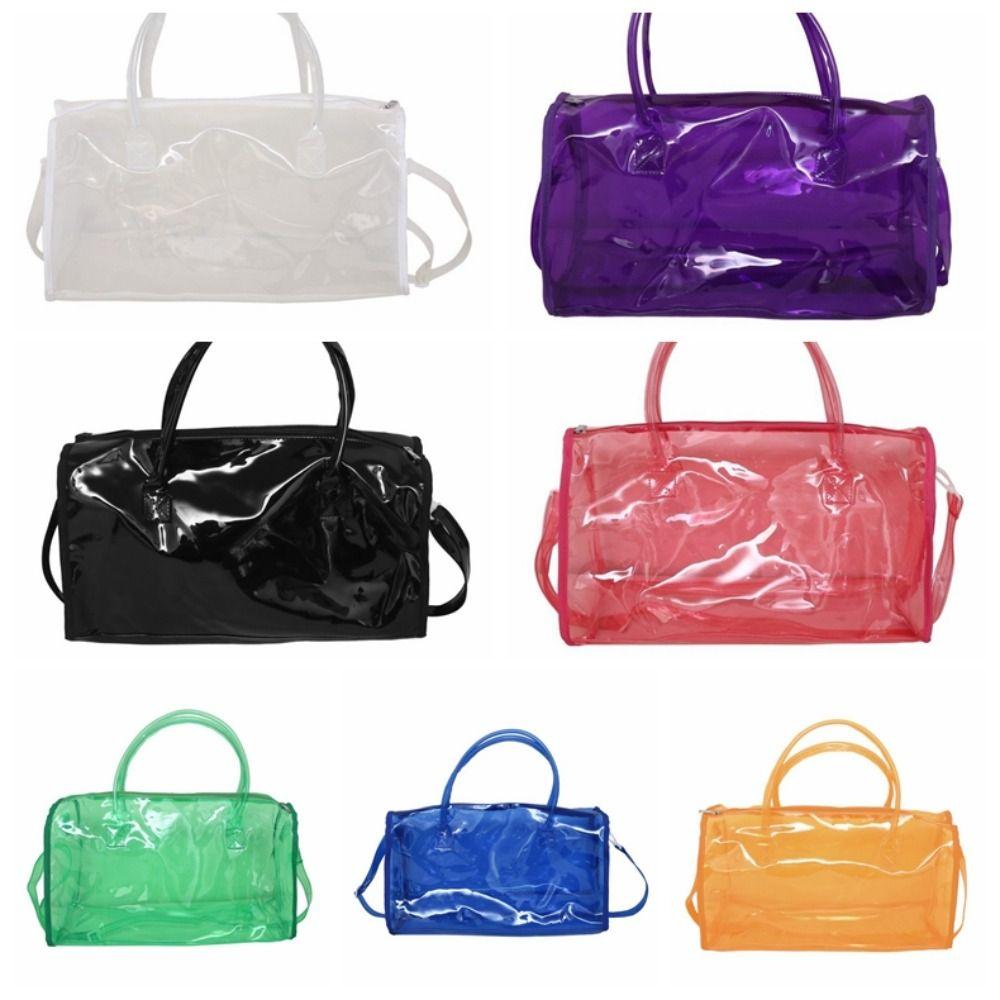 Large Capacity Transparent Crossbody Bag PVC Waterproof Washing Storage Bag Lightweight Oversized Toiletries Handbag Shopping