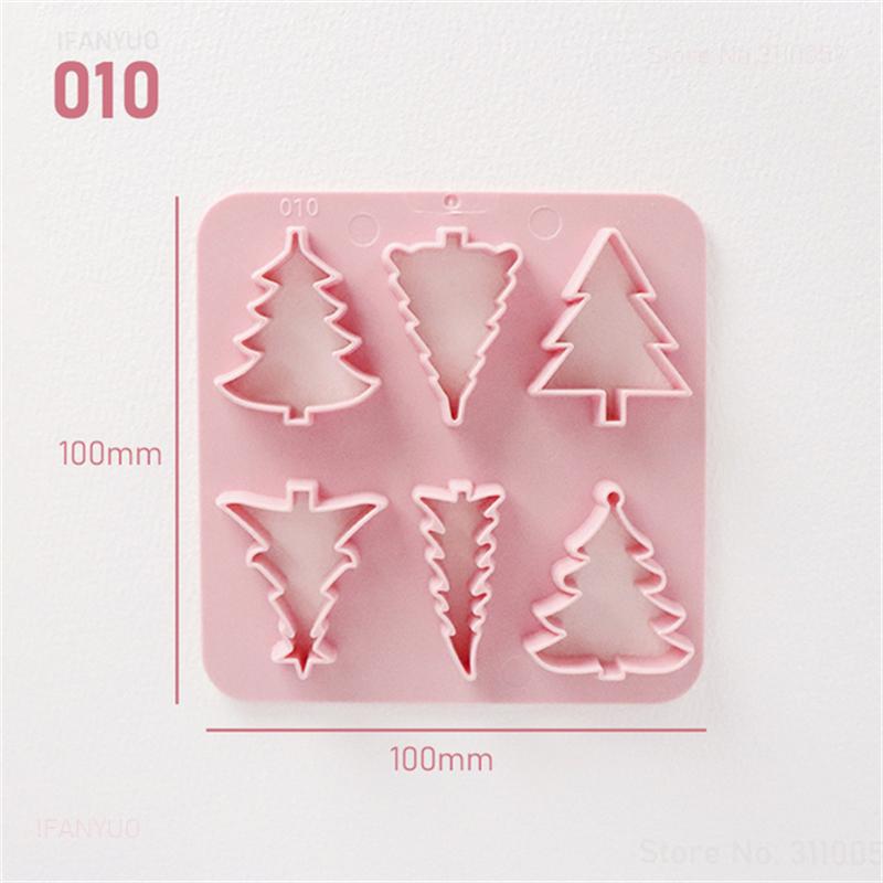 Various Shaped Clay Cutter Molds Geometry Palm Leaf Christmas Tree Polymer Clay Earrings Making Mold for Cookie Pendant Jewelry