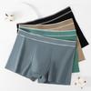 Mens Cotton Boxers Briefs Summer Moisture Wicking Underwear Solid Color Breathable Stretch Wide