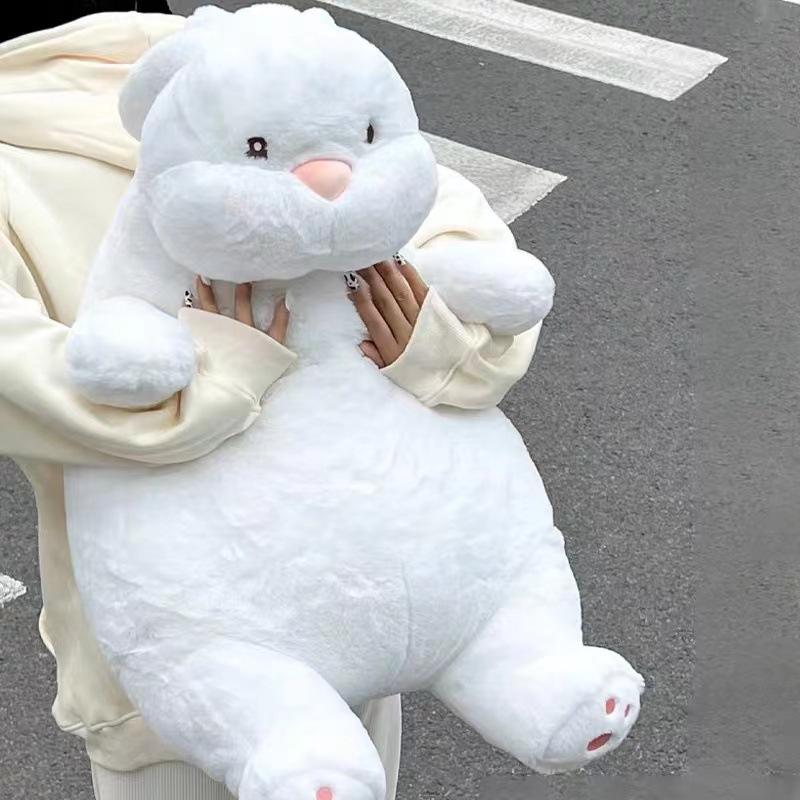Giant Lazy Rabbit Dolls Soft Plush Cute White Bunny Animal Toys Baby Sleep Pillows Cushion Kids Girl Birthday Gift Kawaii Decor