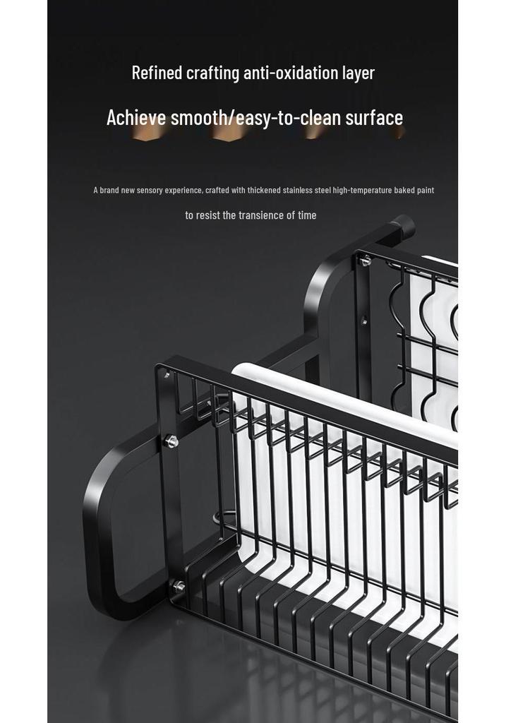 Multifunctional Kitchen Dish Rack: Countertop Draining Rack with Chopstick and Knife Holder for Dish Cabinets