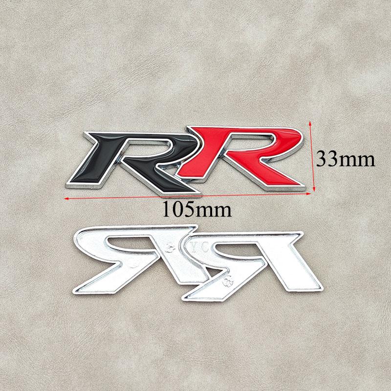3D Metal RR Logo Car Rear Trunk Sticker Front Grille Badge Emblem Decal For Honda Accessories