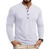 Men S Cotton Long Sleeve Henley Shirt Casual Top