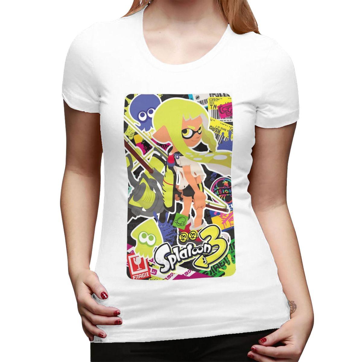 

Cartoon Popular Splatoon 3 Game TShirt for Women ONeck Streetwear T Shirts Womens Short Sleeve Summer Clothes Tops S