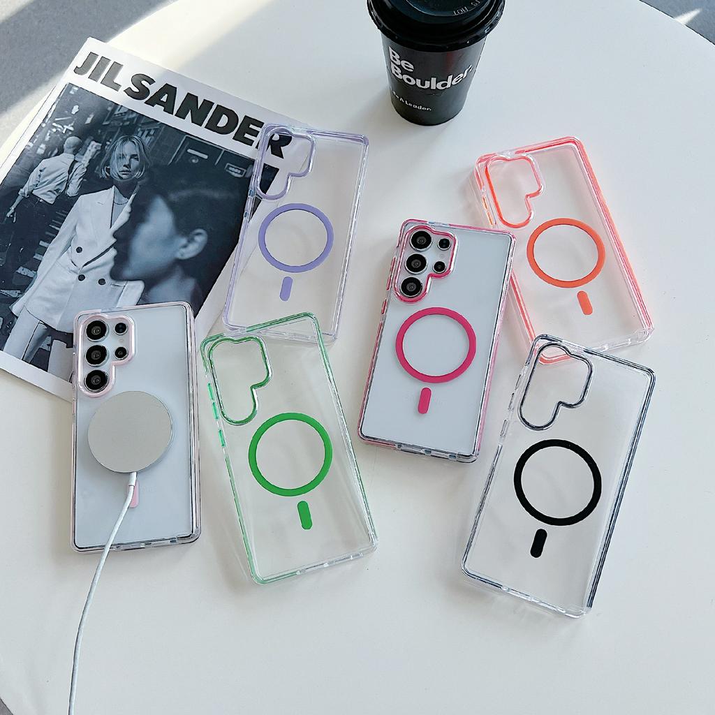 For Samsung Galaxy S25 Ultra Magnetic Case Compatible with MagSafe Clear TPU Phone Back Cover
