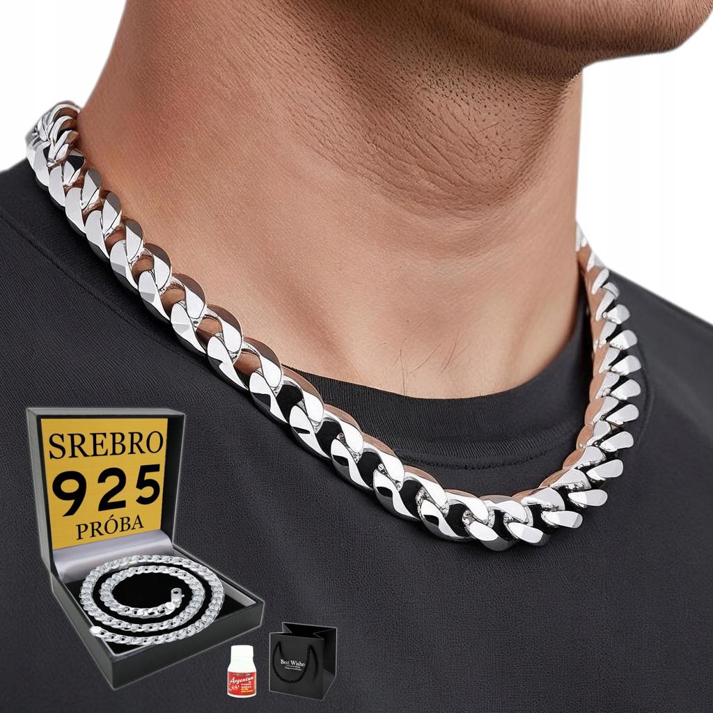 Men' Silver Chain 10mm SILVER 925 As a Gift for a Boyfriend Pancerka