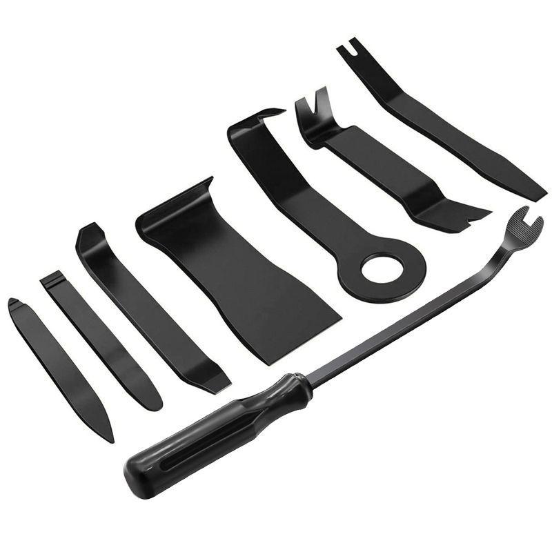 8-Piece Car Disassembly Tool Set: Interior Panel, Audio, Navigation Tools, 6-Inch Screwdriver, Headlight Pliers, Pry Bar.