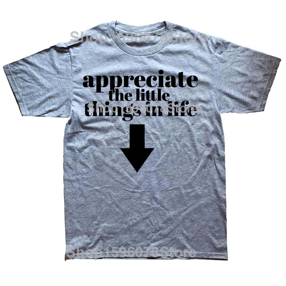 Appreciate The Little Things In Life Arrow Funny Adult Joke Graphic T-shirts Men Tshirt 100% Cotton Loose Oversized T Shirt