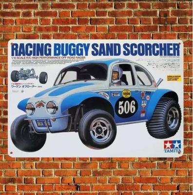 Poster Metalic Semn Metalic Mașină Rc Vintage Placă Tamiya Buggy Sand Scorcher Boxart