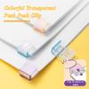 10pcs Colorful Transparent Seamless Push Push Clip Multifunctional File Paper Push Clip Fixed Small Clip Office Supplies Set