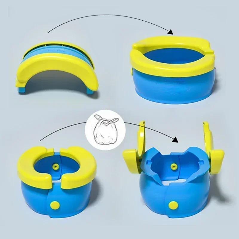 Children's Foldable Potty Training Seat Easy To Clean Toilet Seat Boys and Girl Birthday Gift Portable Travel Baby Potty Camping