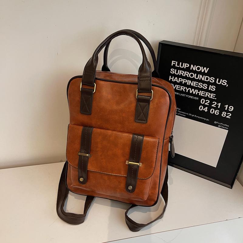 Retro Women's PU Backpack Student Schoolbag Campus Backpack