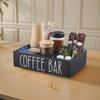 Creative Wooden Coffee Bar Organizer 4 Compartments Condiment Storage Rack  Coffee Accessories