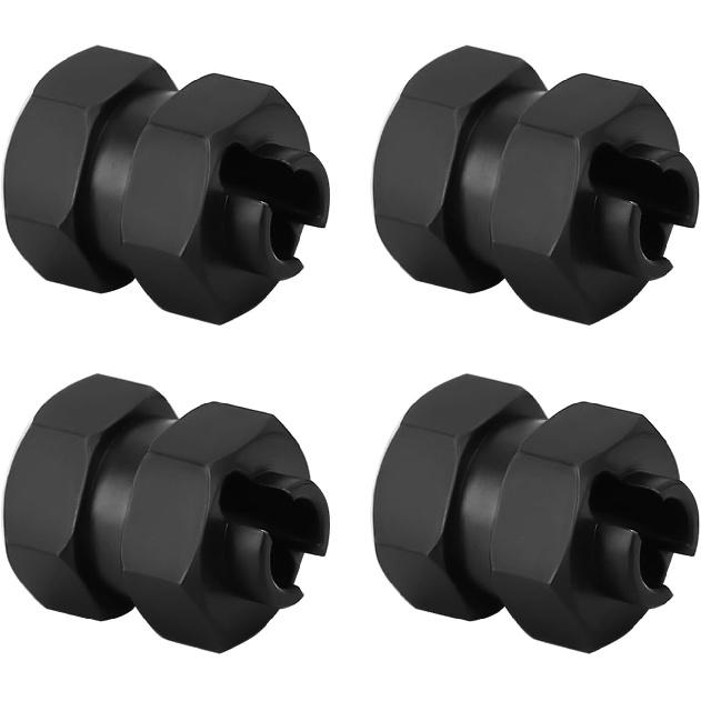 INJORA Black Stainless Steel Wheel Hex Hub +5mm Extenders for Axial SCX24 Upgrade 1/24 RC Crawler, 12g/Set
