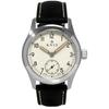 KNIS Men's Retro Military Watch, Made In Japan, Sapphire Crystal, 10 ATM Water Resistance, Off-White Dial, Black Leather, KN003-WHBKLE