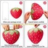 F26C 3D Strawberry Paper Lantern Foldable Hanging Lantern Fruit Theme Ornament Party Supplies Birthday Decors for Baby Shower