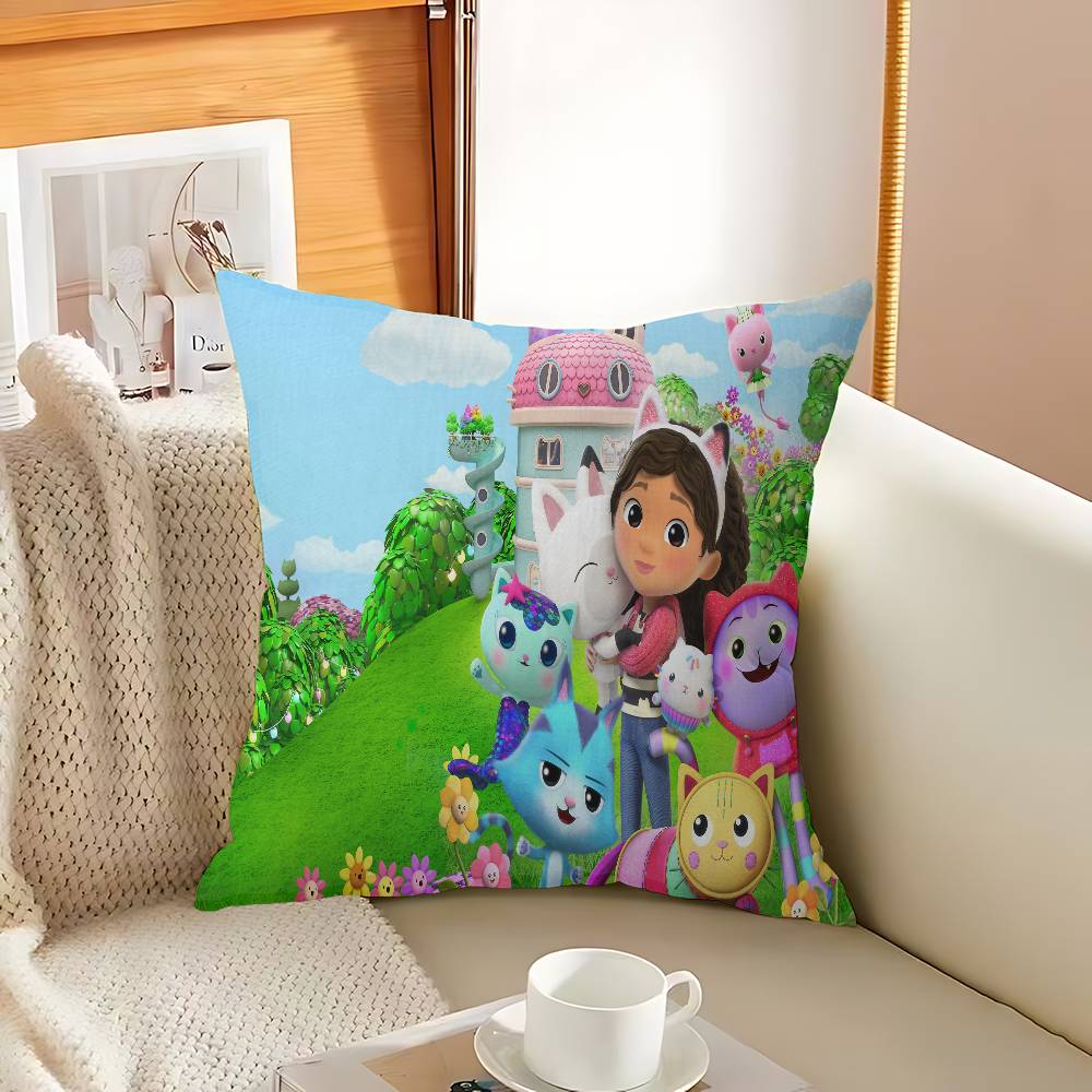 Gabbys Dollhouse Pillowcase toon Gift Cushion Cover Bedroom Home Sofa Chair Seat Decor pillow case
